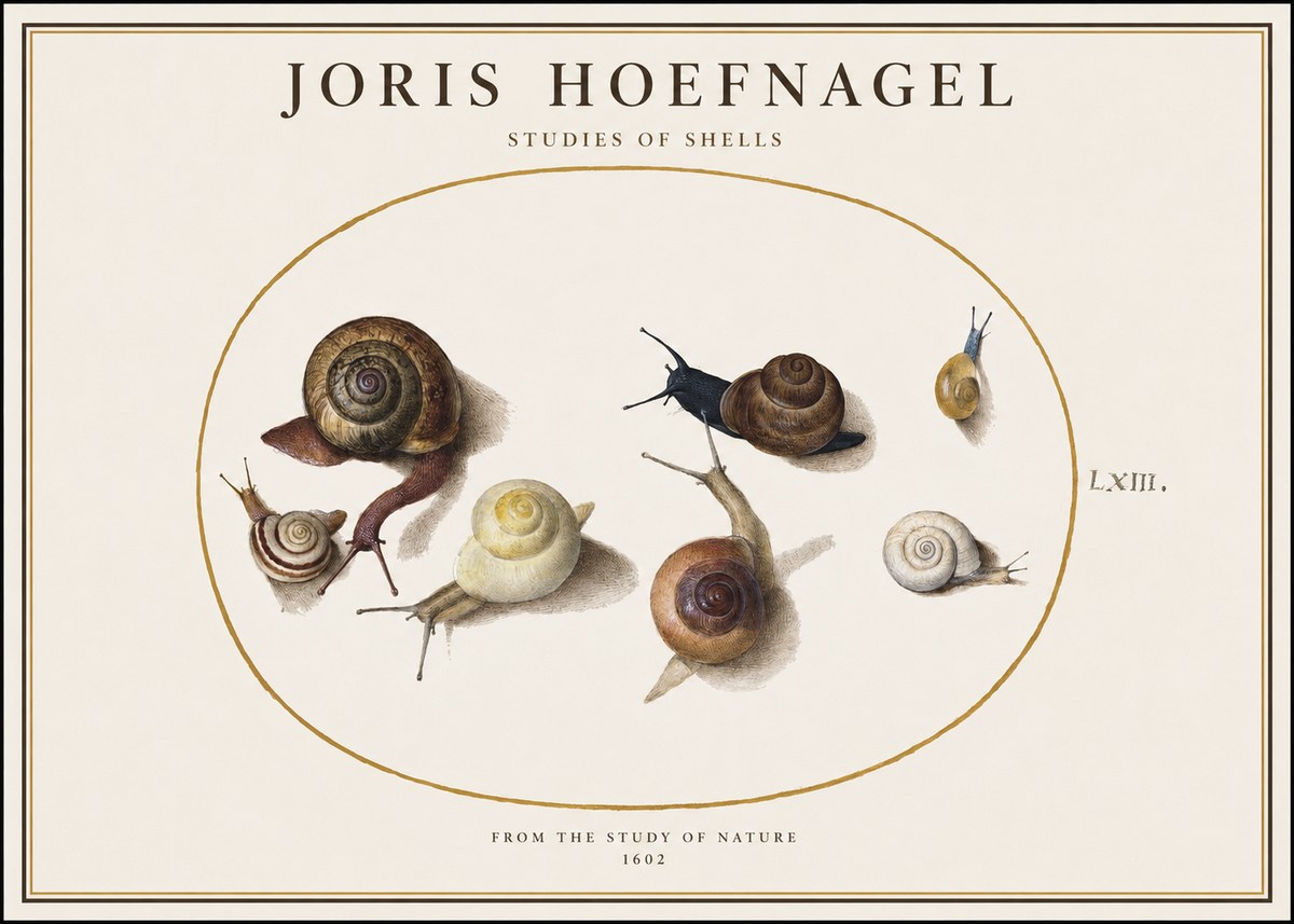 Joris Hoefnagel Six Snails No4 - Poster