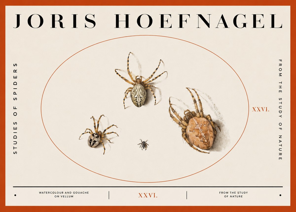 Joris Hoefnagel Studies of Spiders III No2 - Poster
