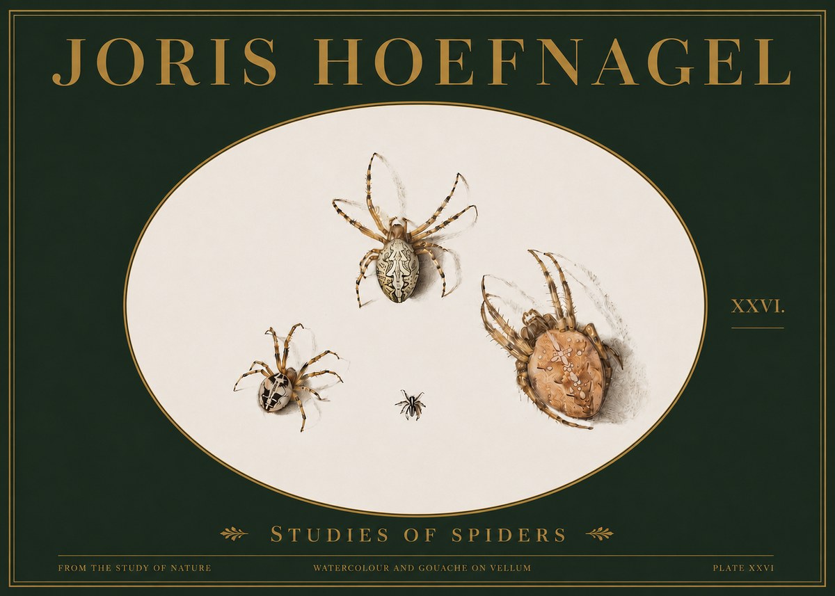 Joris Hoefnagel Studies of Spiders III No3 - Poster