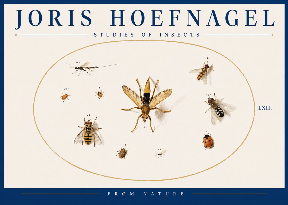 Joris Hoefnagel Studies of Insects IV No4 - Poster