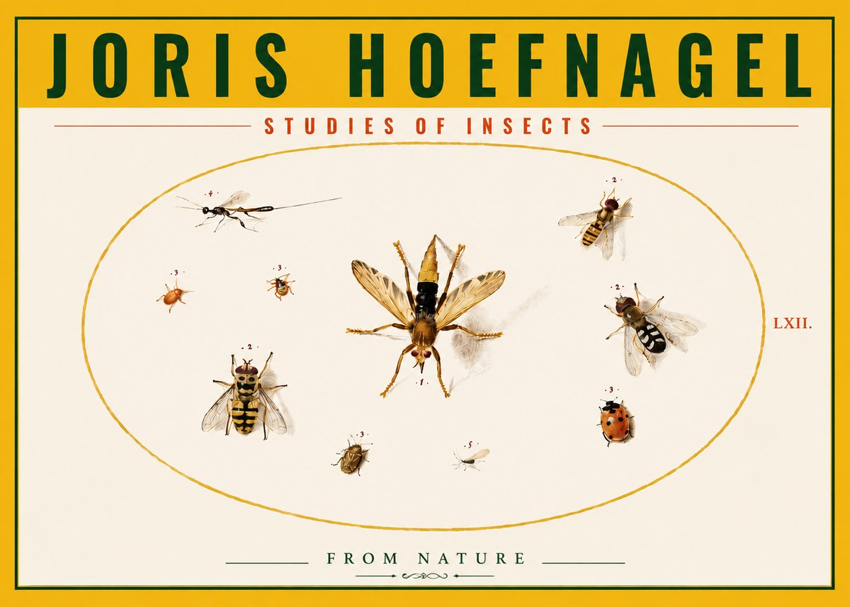 Joris Hoefnagel Studies of Insects IV No5 - Poster