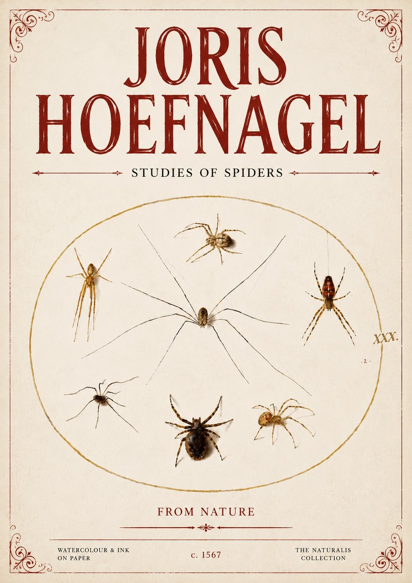 Joris Hoefnagel Studies of Spiders from Nature No6 - Poster