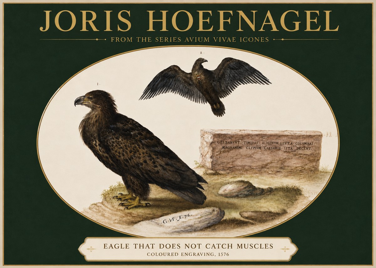 Joris Hoefnagel Eagle That Does Not Catch Muscles No3 - Poster