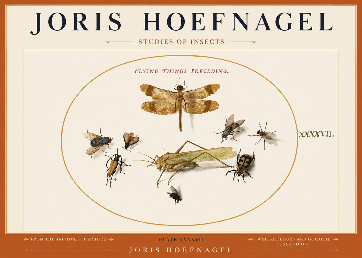 Joris Hoefnagel Flying Things Preceding. No3 - Poster