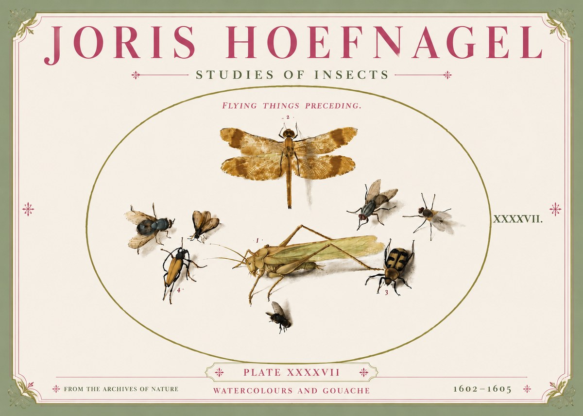 Joris Hoefnagel Flying Things Preceding. No5 - Poster