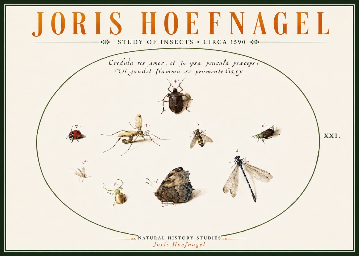 Joris Hoefnagel Study of Insects • Circa 1590 No6 - Poster