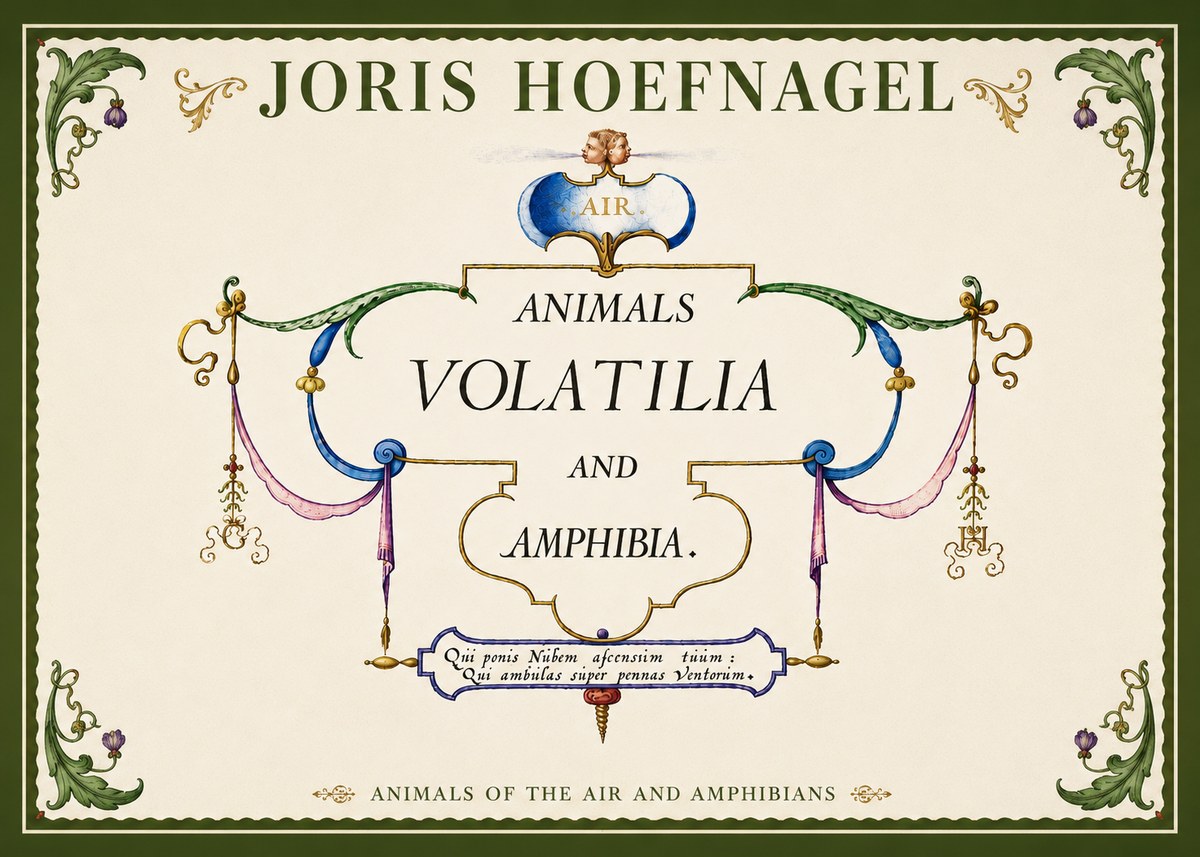 Joris Hoefnagel Animals Volatilia and Amphibia. No5 - Poster