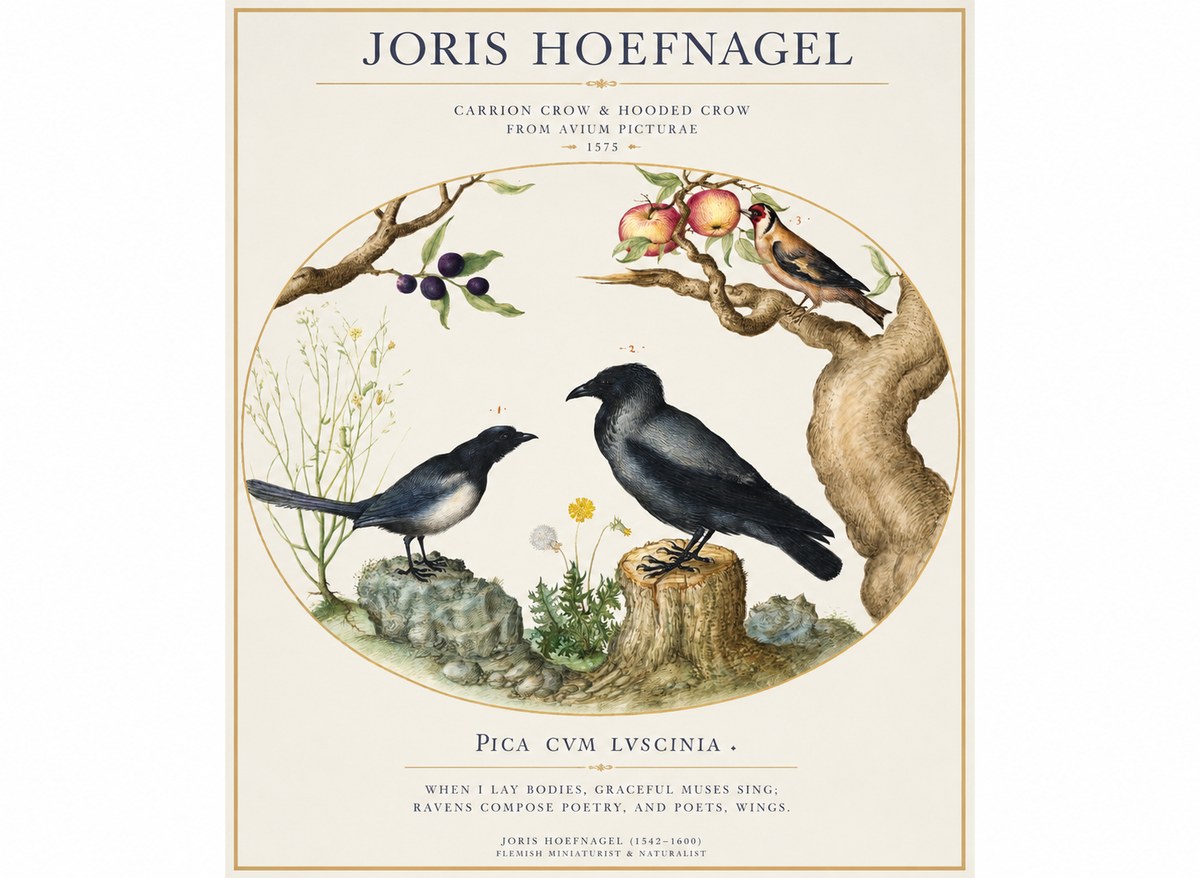 Joris Hoefnagel Carrion Crow & Hooded Crow No1 - Poster