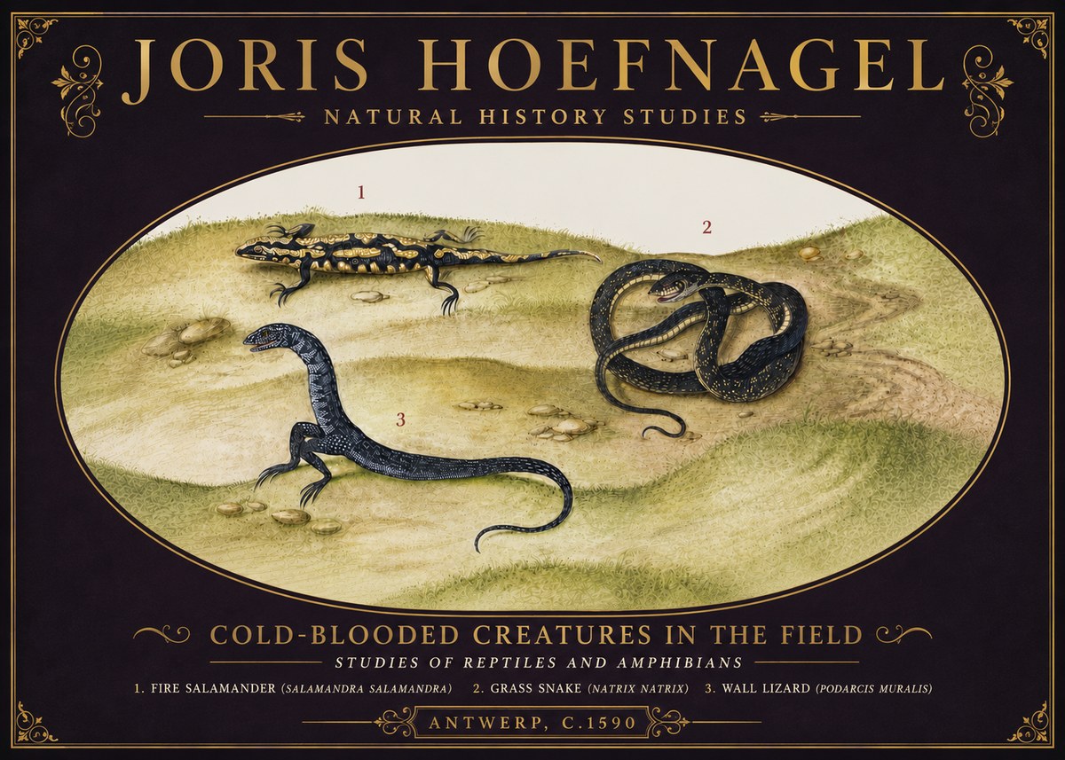 Joris Hoefnagel Cold-blooded Creatures in the Field No6 - Poster