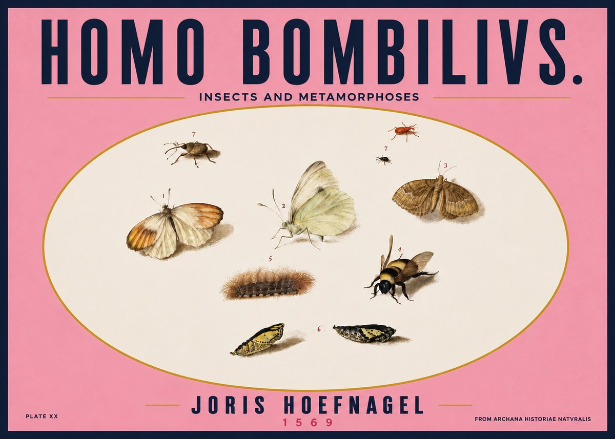 Joris Hoefnagel Homo Bombilivs. Insecta Et Metamorphoses No4 - Poster
