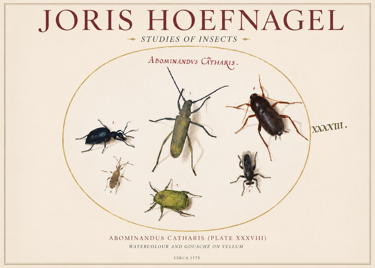 Joris Hoefnagel Abominandus Catharis (Plate Xxxviii) No1 - Poster