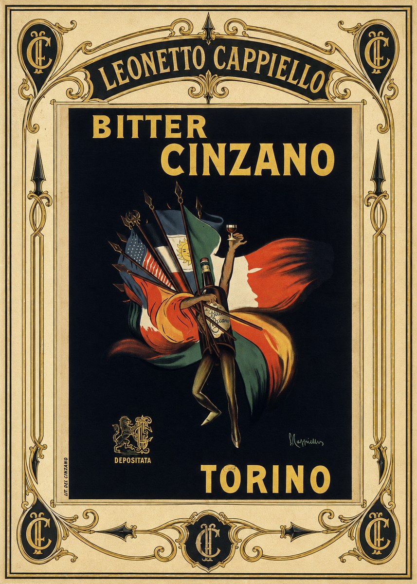 Leonetto Cappiello Bitter Cinzano Torino No4 - Poster
