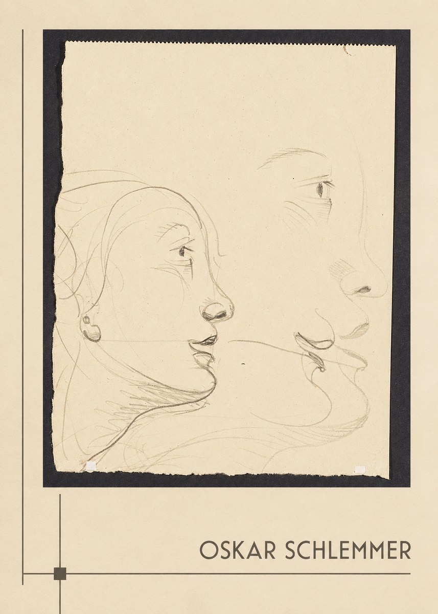 Oskar Schlemmer Profile Studies No1 - Poster
