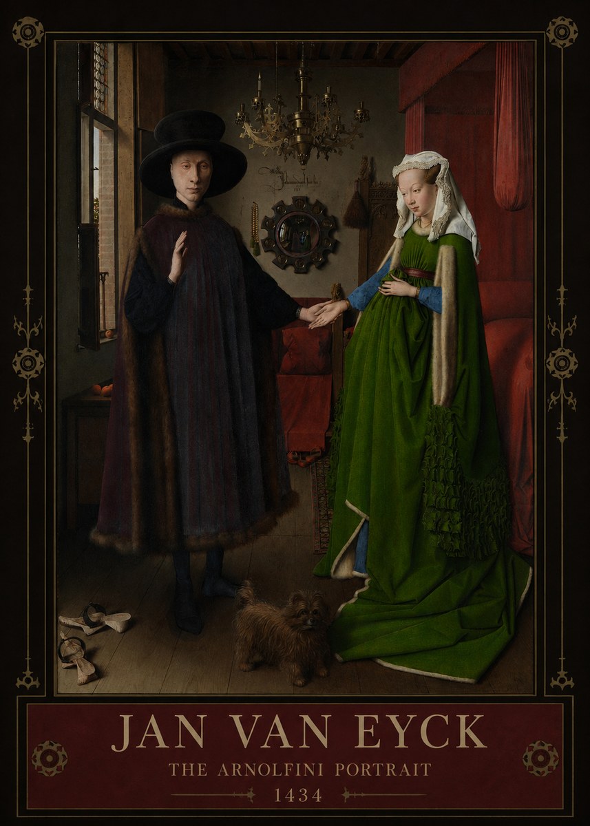 Jan van Eyck The Arnolfini Portrait III No5 - Poster