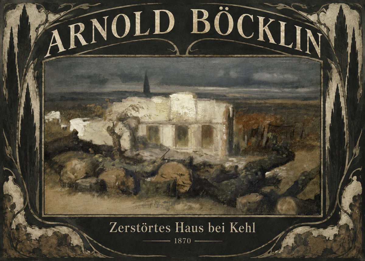 Arnold Böcklin Zerstörtes Haus Bei Kehl No6 - Poster