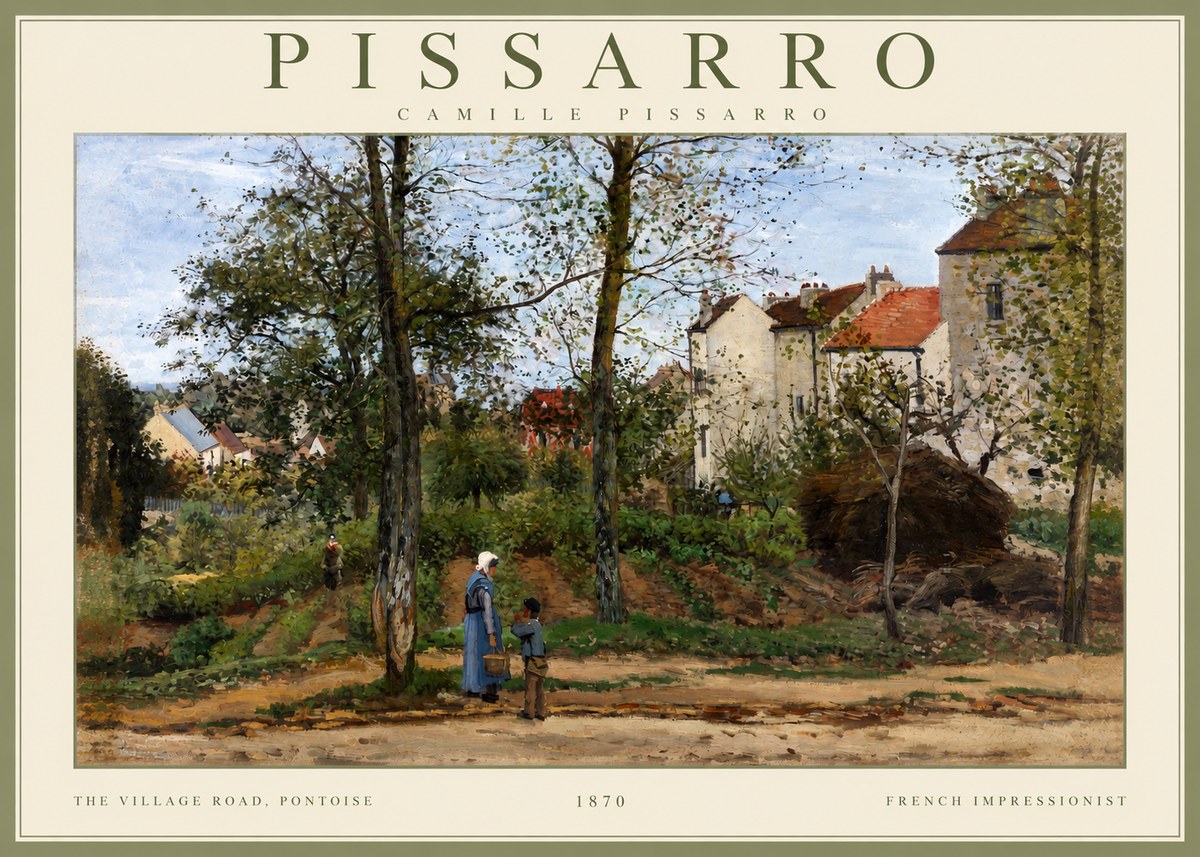 Pissarro The Village Road, Pontoise No2 - Poster