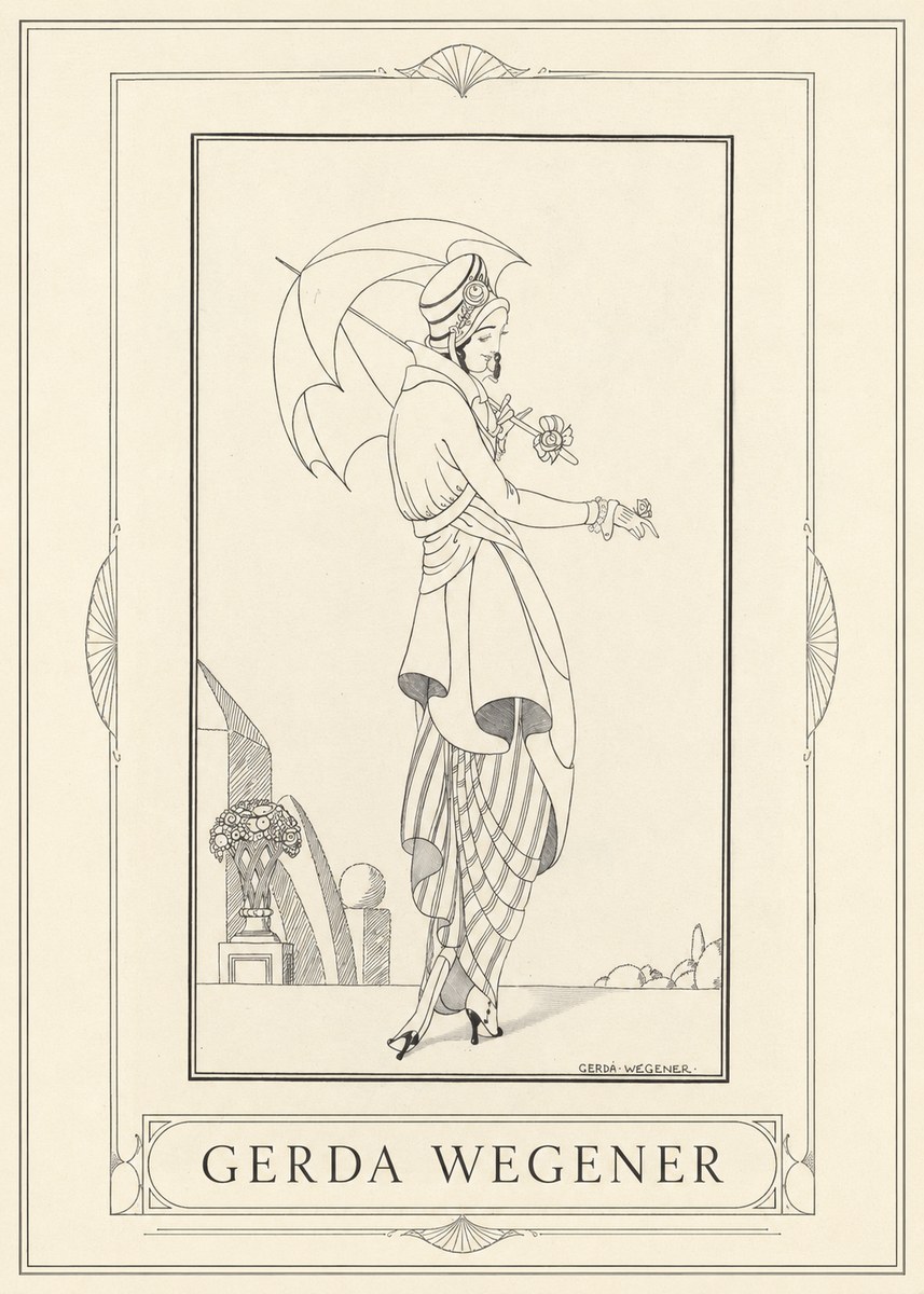 Gerda Wegener Elegant Figure with Parasol No1 - Poster
