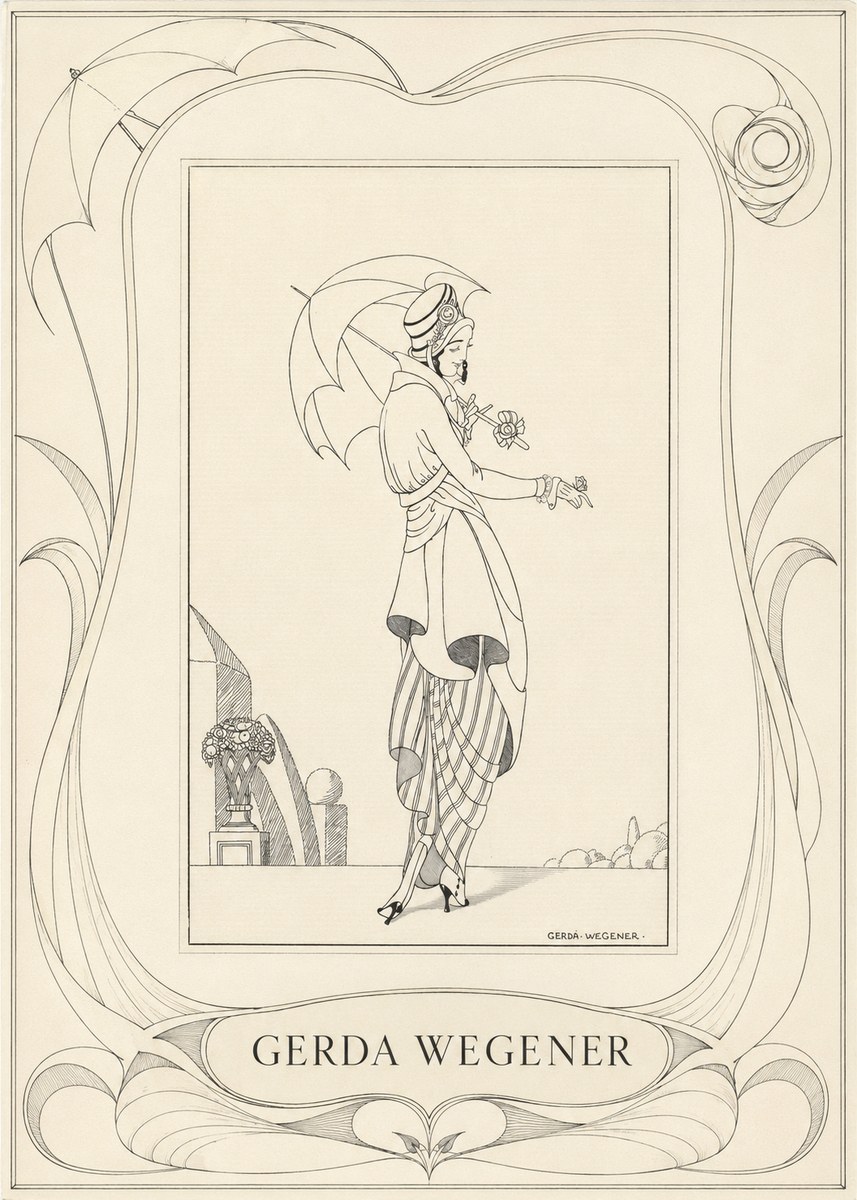 Gerda Wegener Elegant Figure with Parasol No3 - Poster