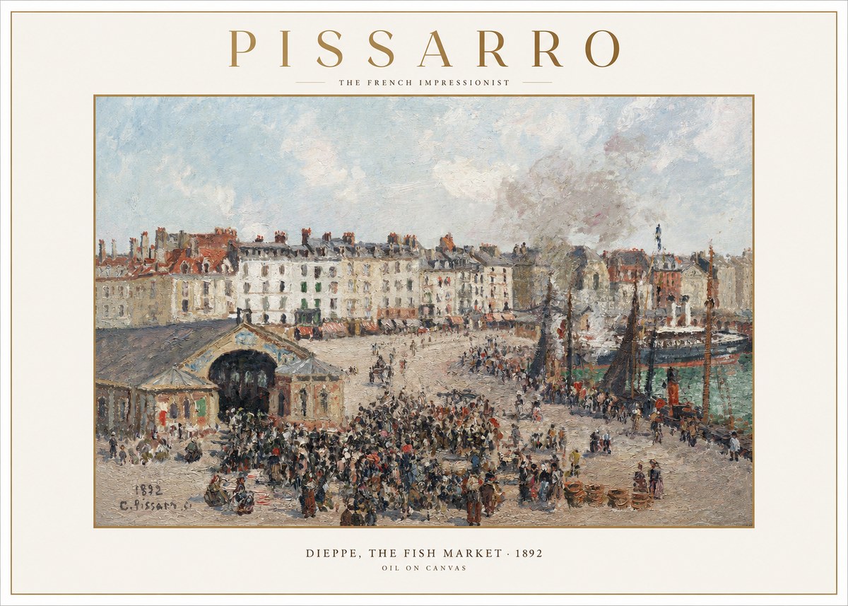 Pissarro Dieppe, the Fish Market No1 - Poster