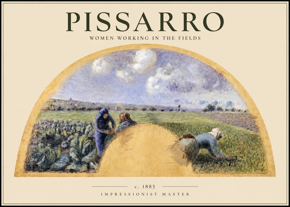 Pissarro Women Working in the Fields No2 - Poster