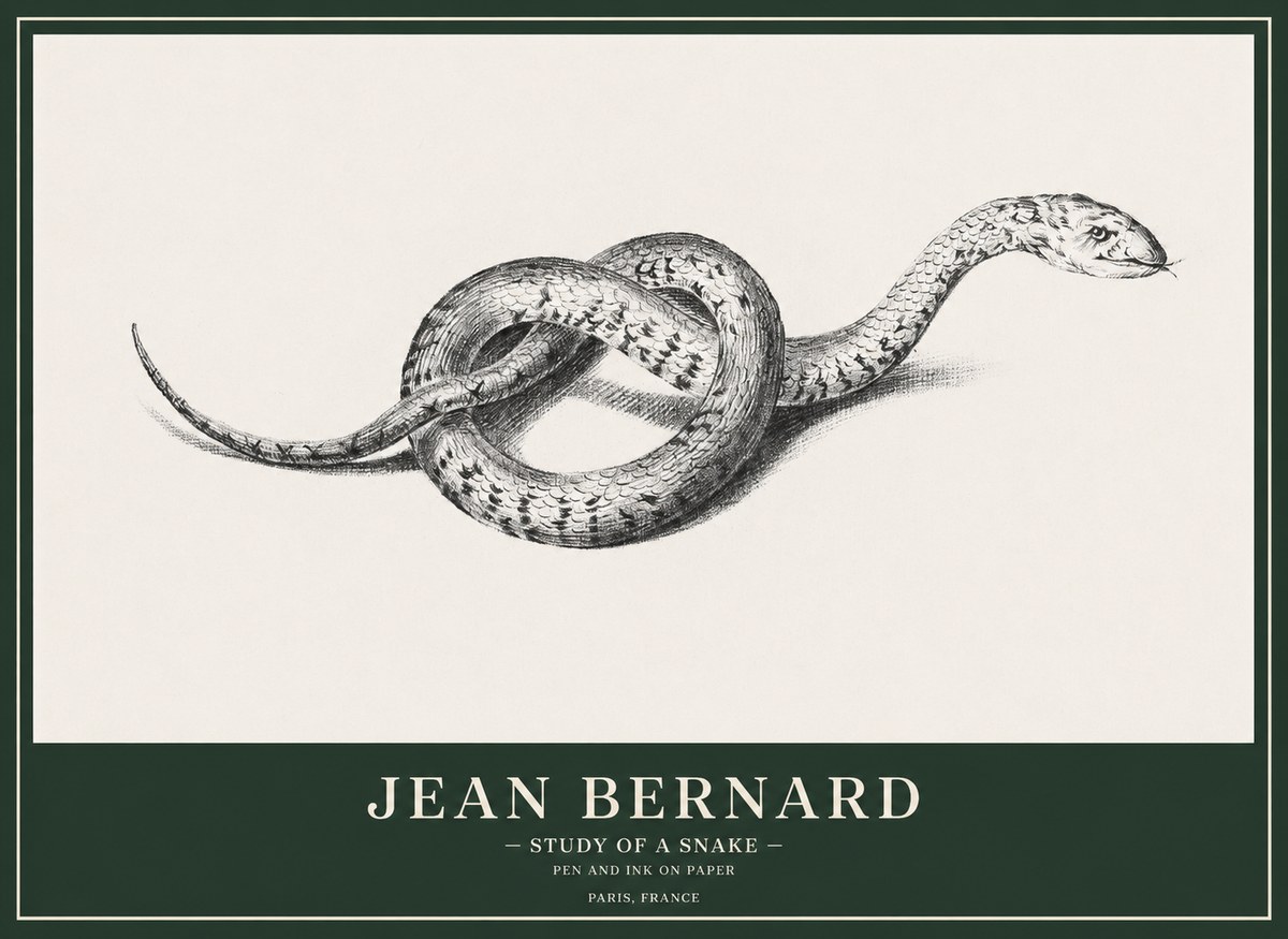 Jean Bernard Study of a Snake No1 - Poster