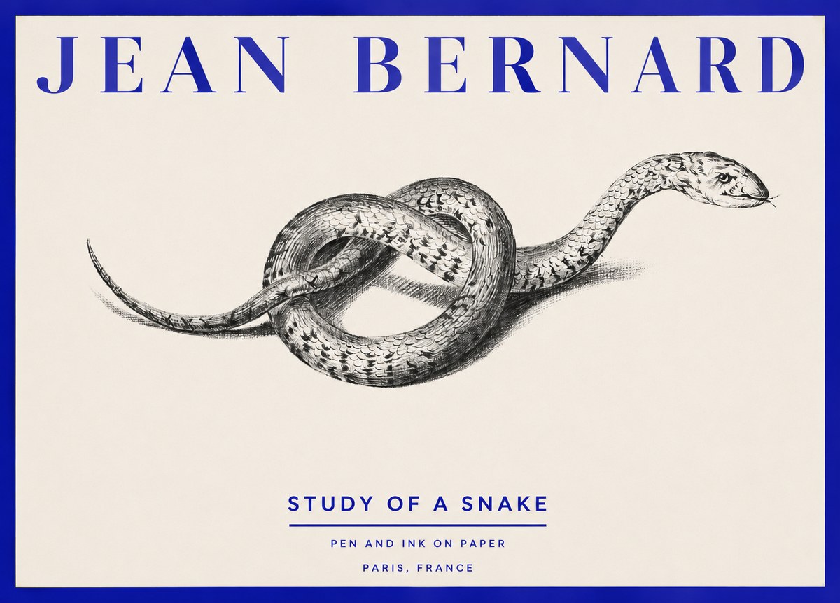 Jean Bernard Study of a Snake No2 - Poster