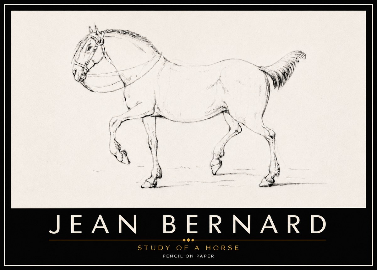 Jean Bernard Study of a Horse XVI No6 - Poster