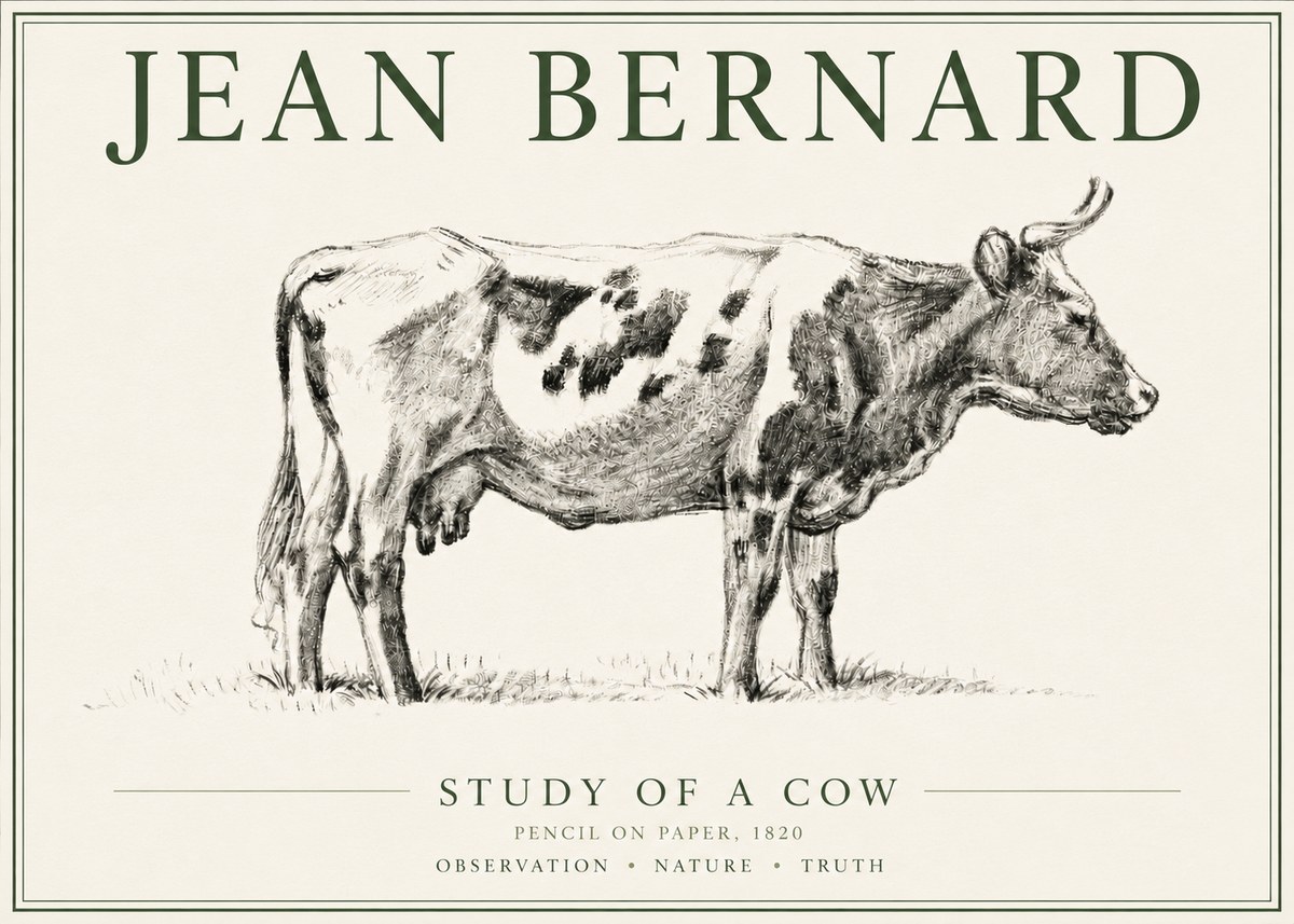 Jean Bernard Study of a Cow XX No6 - Poster