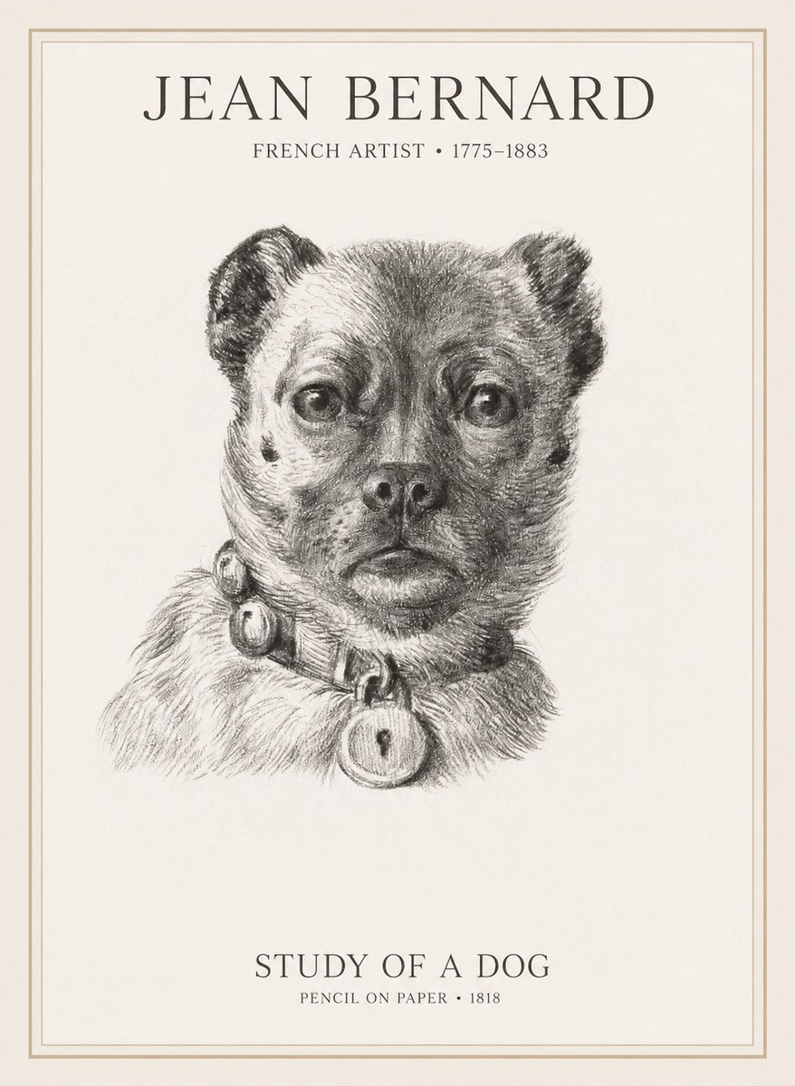 Jean Bernard Study of a Dog IV No1 - Poster