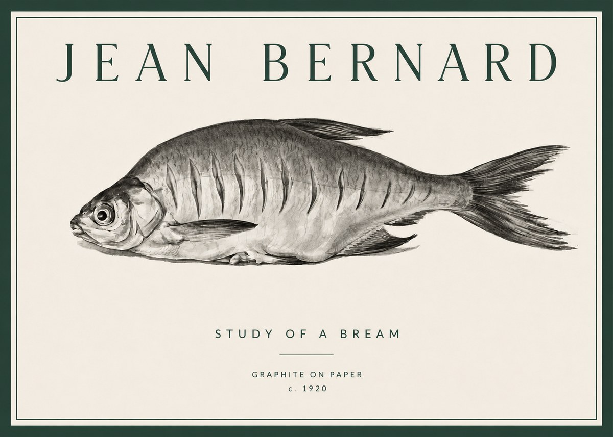 Jean Bernard Study of a Bream No3 - Poster