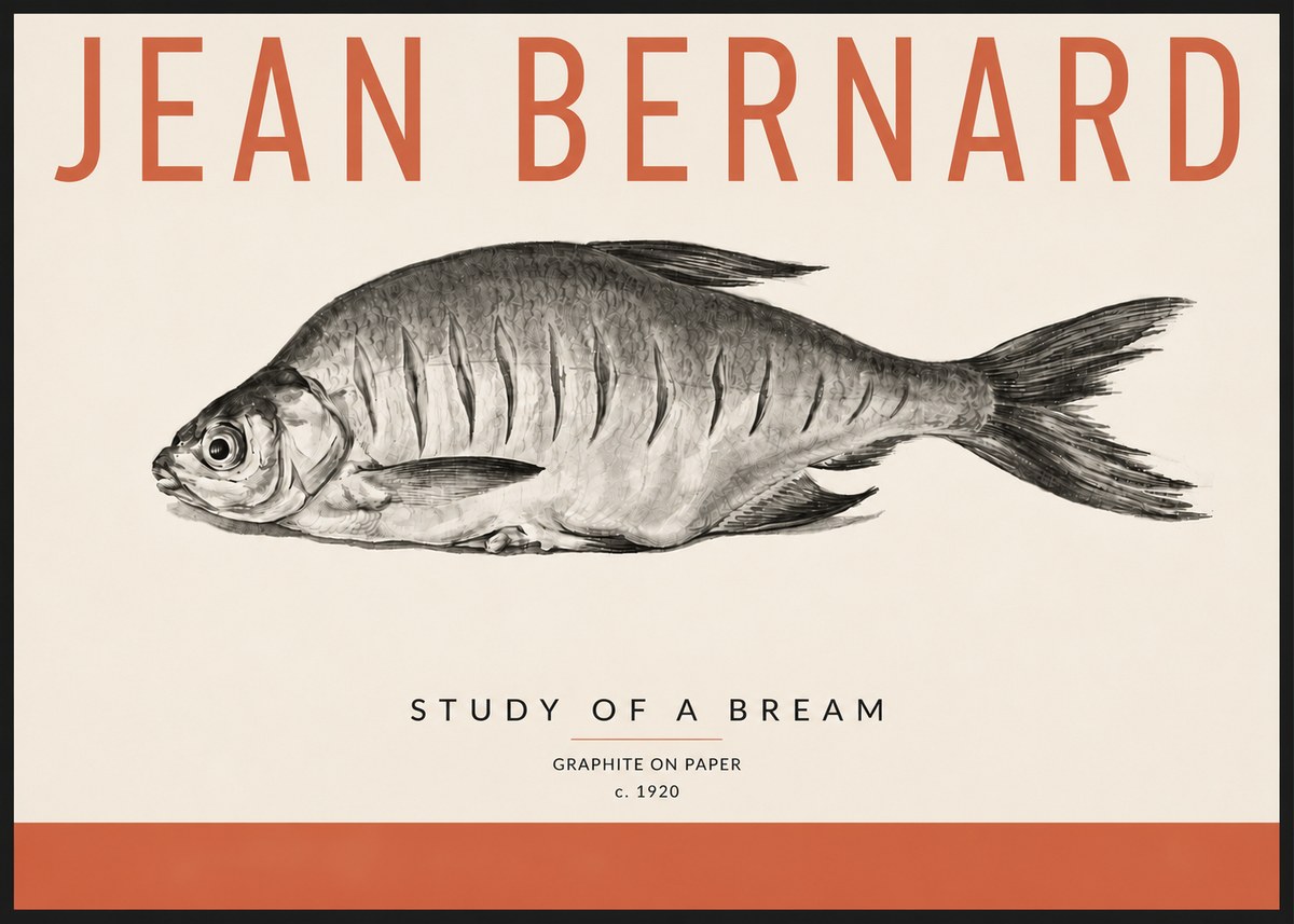 Jean Bernard Study of a Bream No4 - Poster