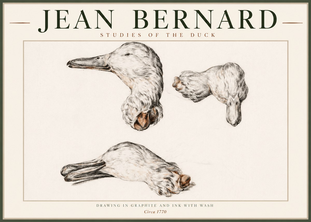 Jean Bernard Studies of the Duck No4 - Poster