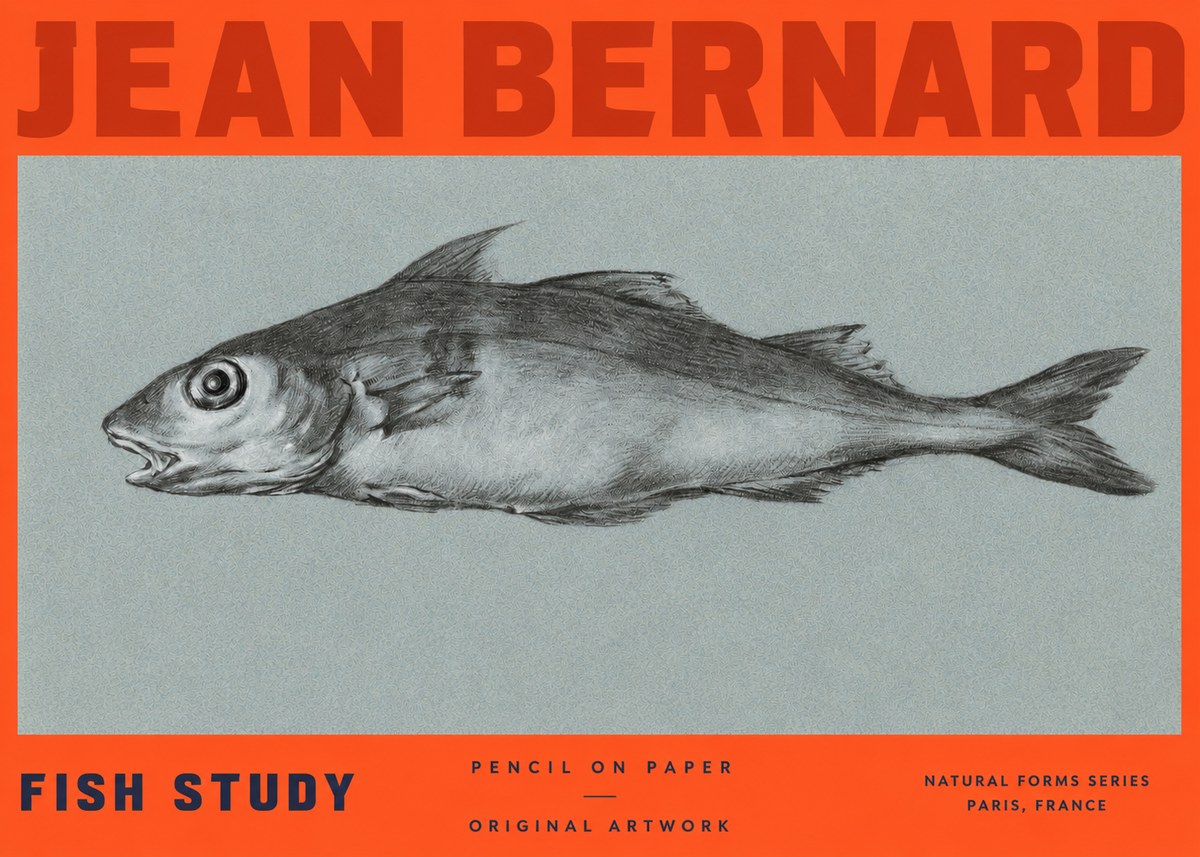Jean Bernard Fish Study I No2 - Poster