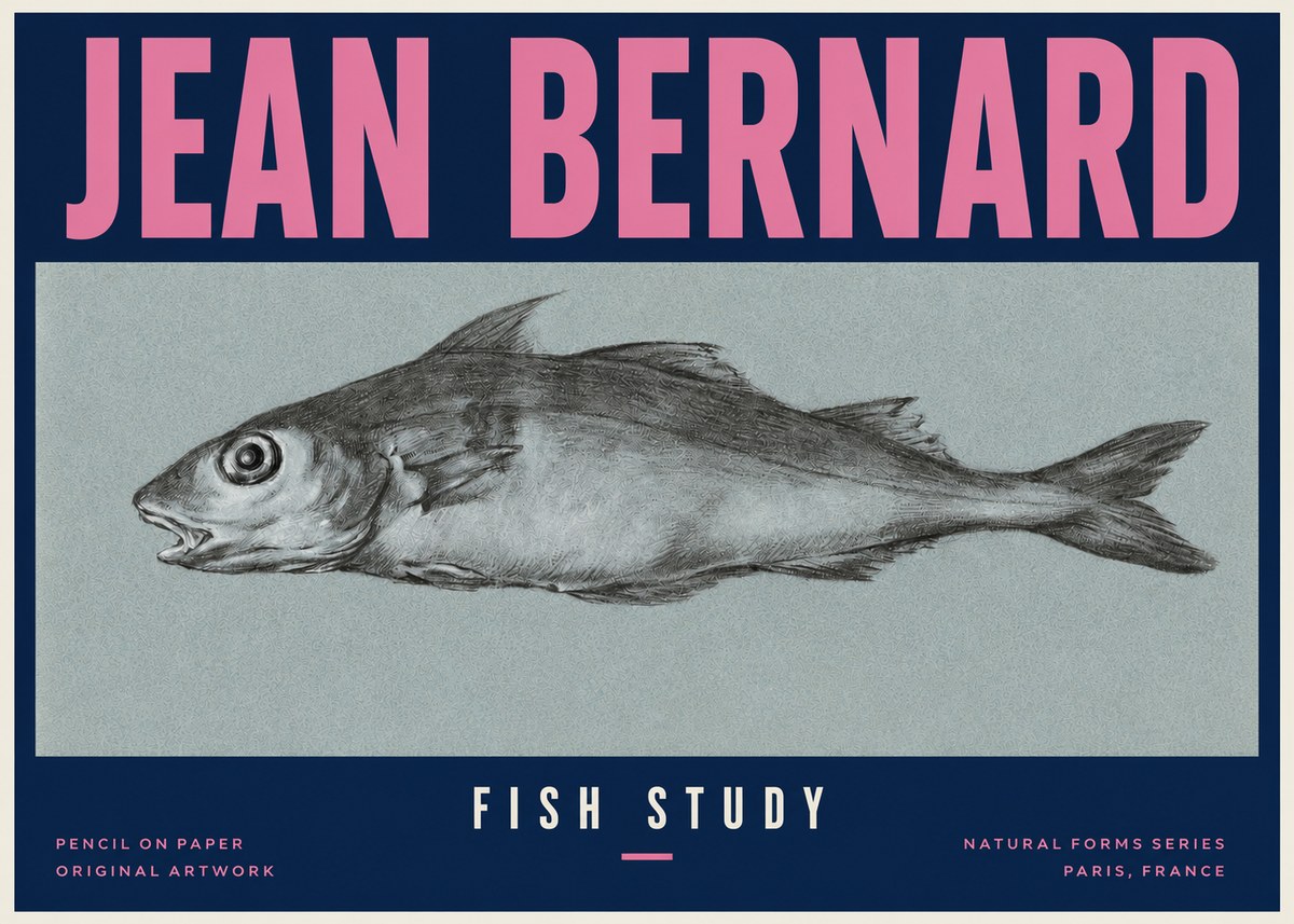 Jean Bernard Fish Study I No3 - Poster