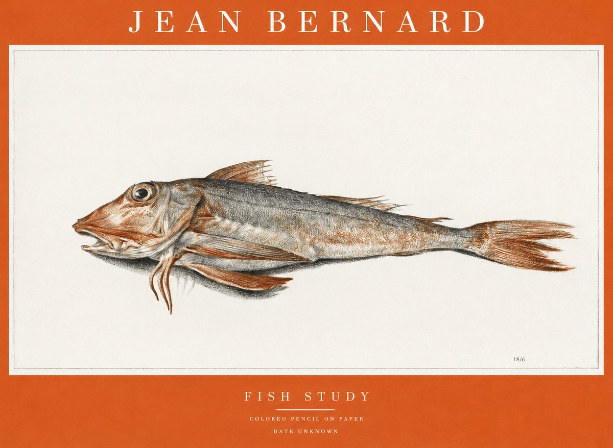 Jean Bernard Fish Study II No1 - Poster