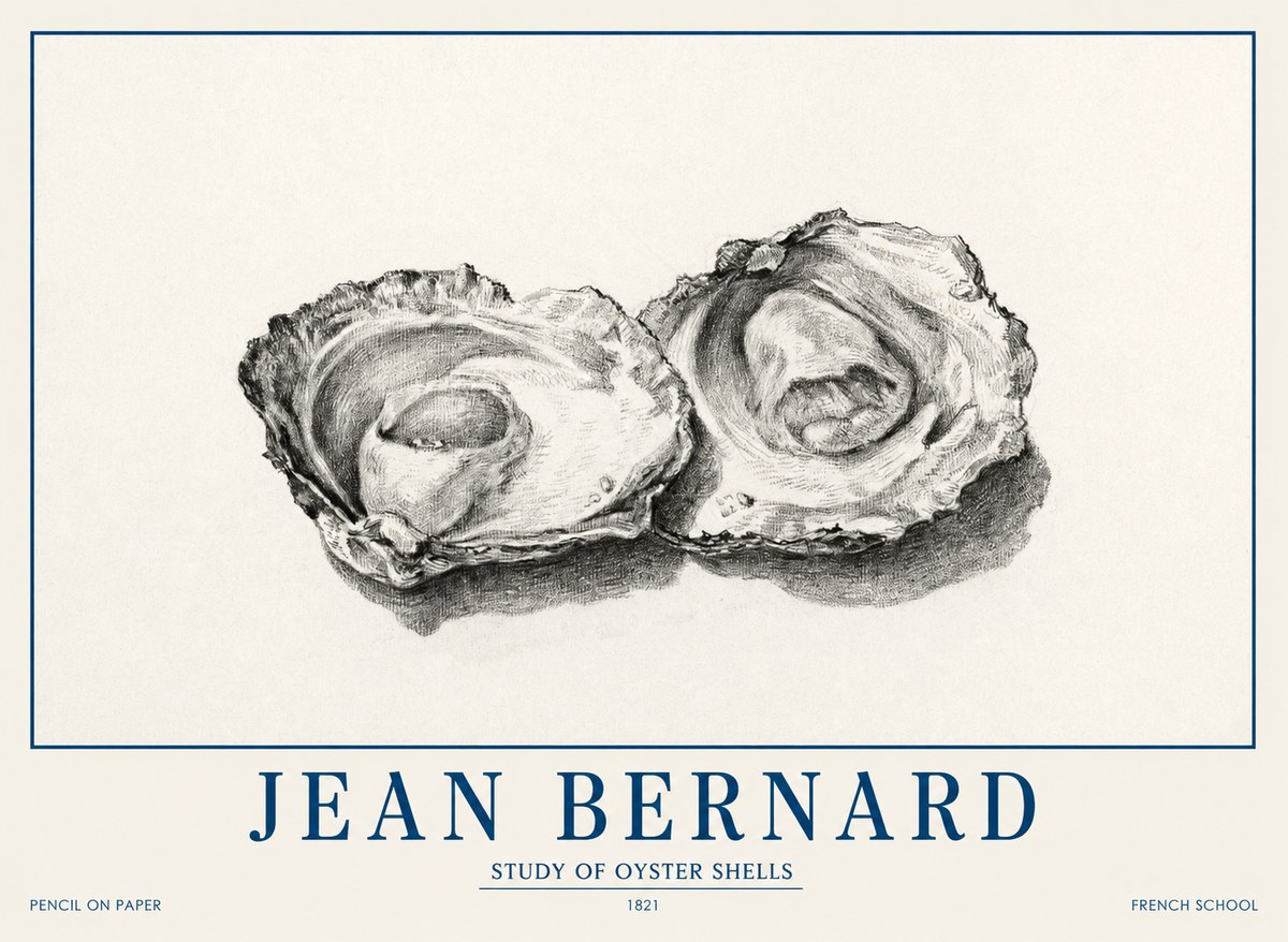 Jean Bernard Study of Oyster Shells No1 - Poster