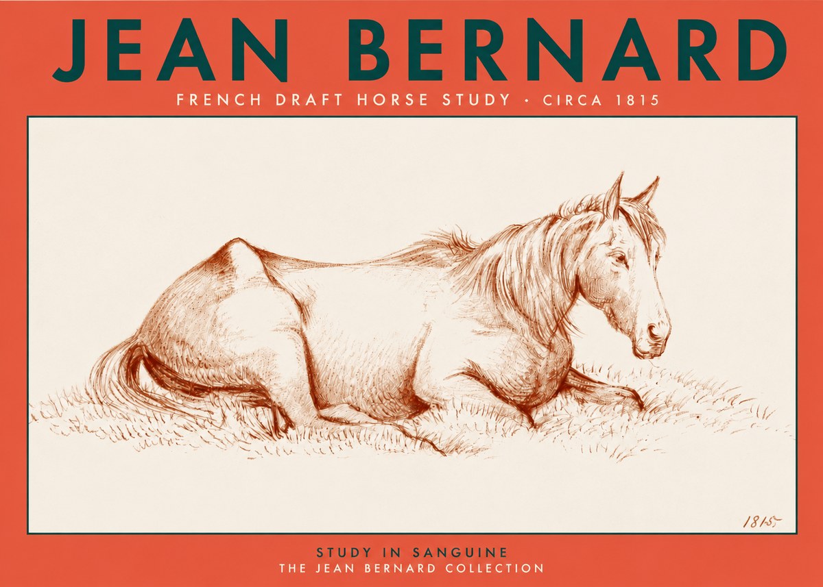 Jean Bernard Reclining Horse No4 - Poster