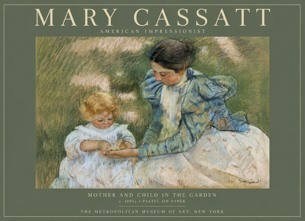 Mary Cassatt Mother and Child in the Garden No2 - Poster