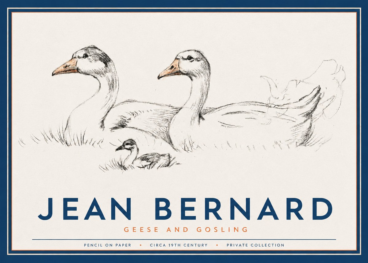 Jean Bernard Study of Geese No3 - Poster