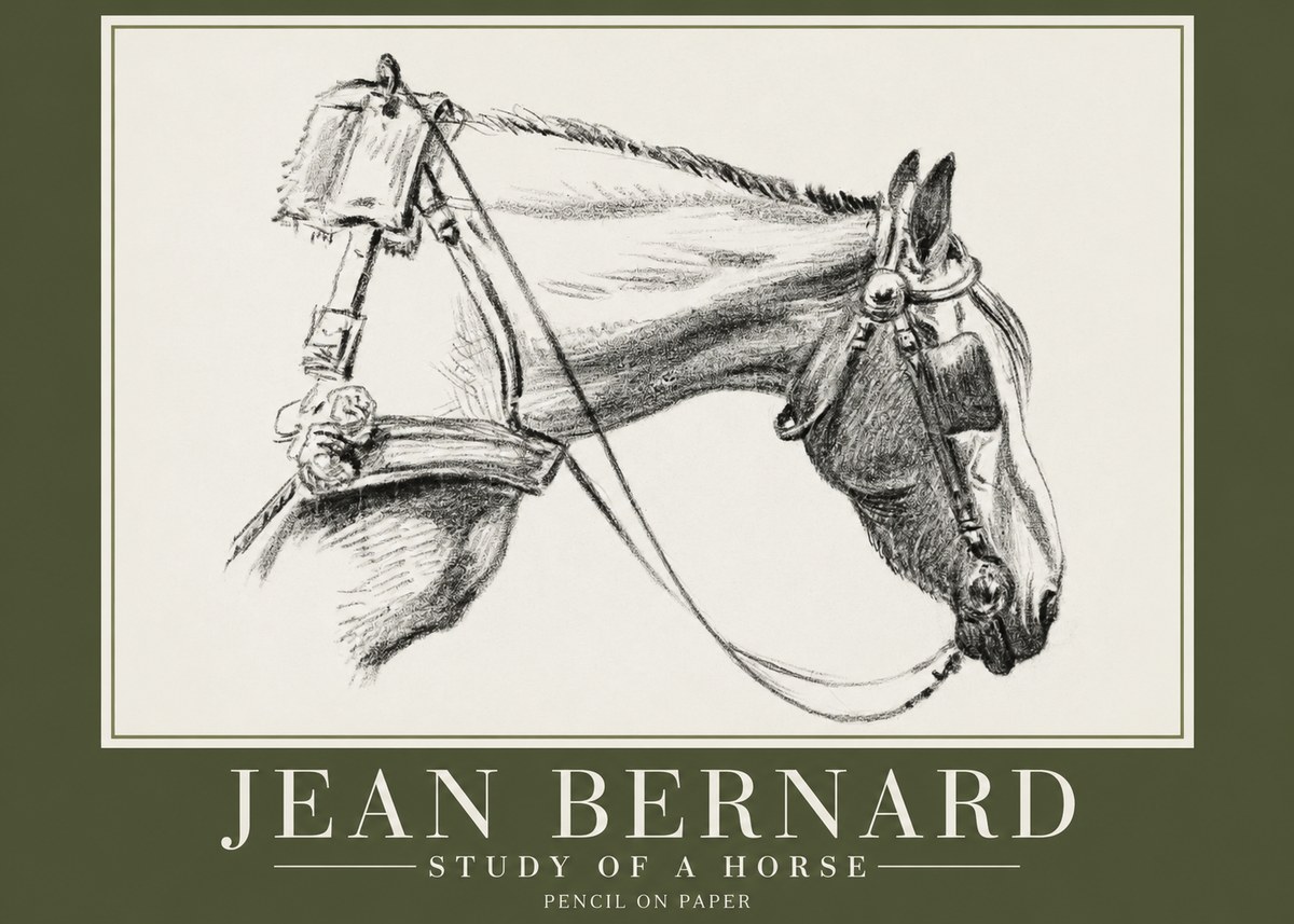 Jean Bernard Study of a Horse XVIII No2 - Poster