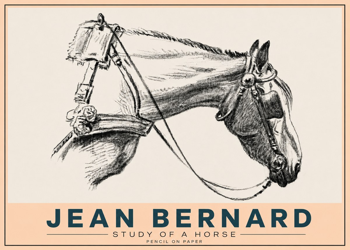 Jean Bernard Study of a Horse XVIII No5 - Poster