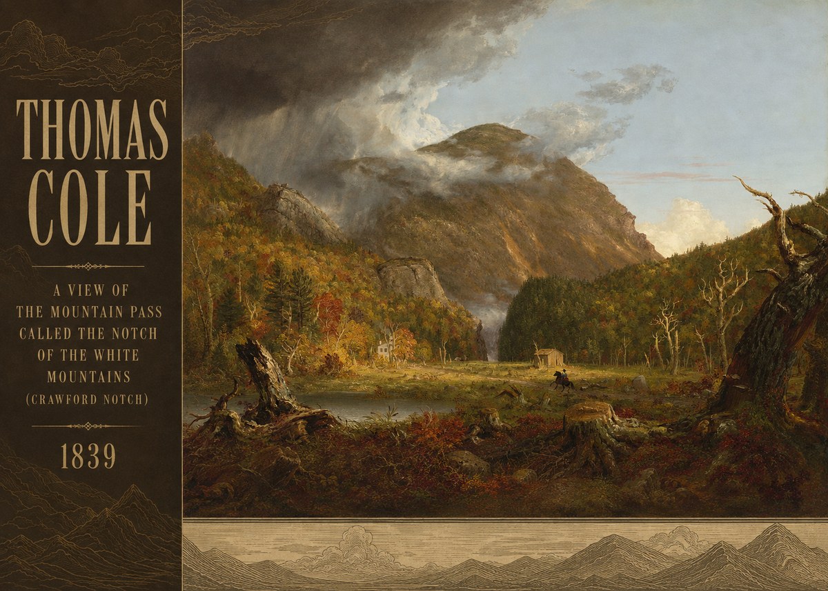 Thomas Cole A View of the Mountain Pass Called the Notch of the White Mountains (Crawford Notch) II No2 - Poster