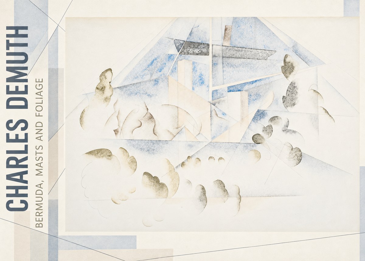 Charles Demuth Bermuda, Masts and Foliage No2 - Poster