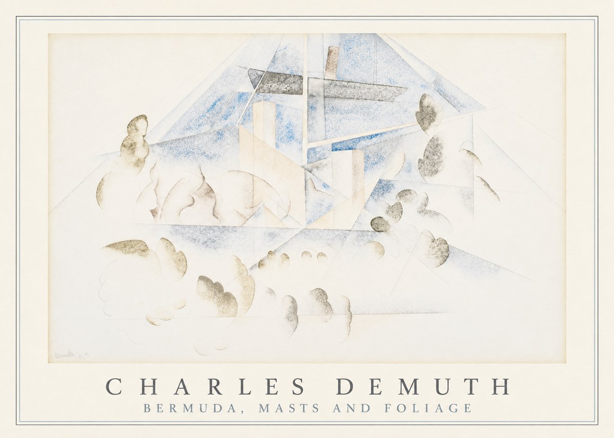Charles Demuth Bermuda, Masts and Foliage No3 - Poster