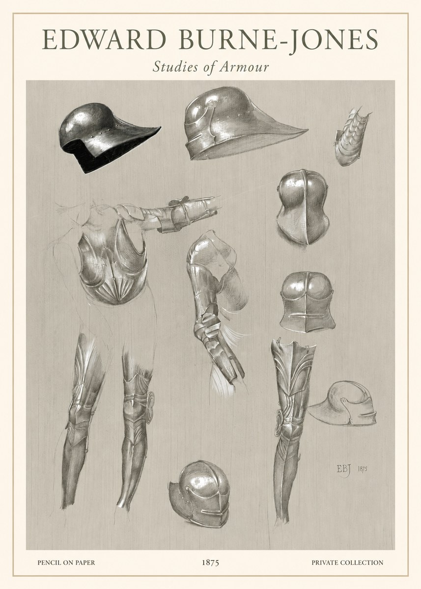 Edward Burne-Jones Studies of Armour No1 - Poster