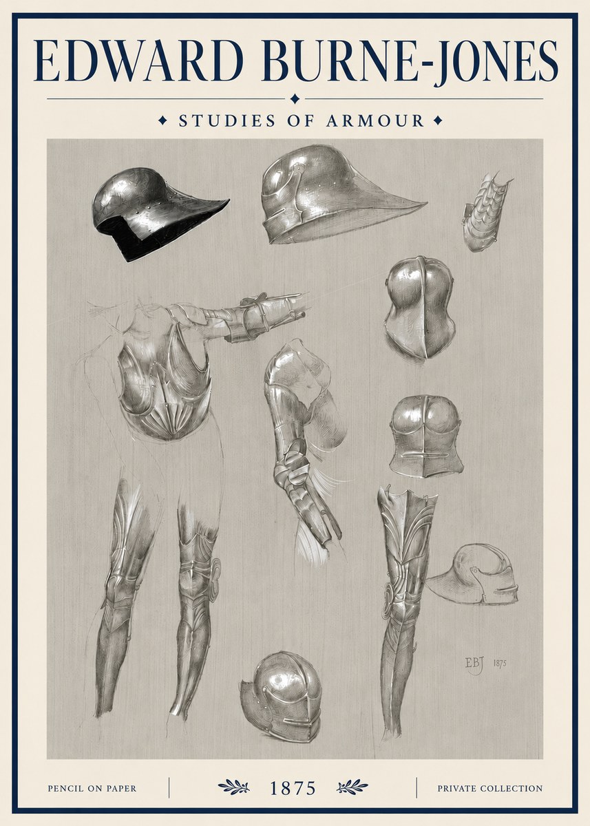 Edward Burne-Jones Studies of Armour No4 - Poster