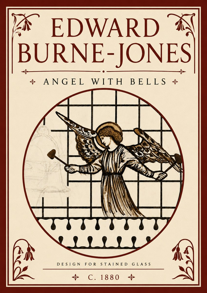 Edward Burne-Jones Angel with Bells (Study) No6 - Poster
