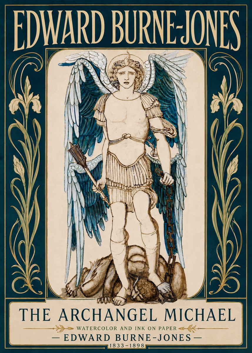 Edward Burne-Jones The Archangel Michael No6 - Poster