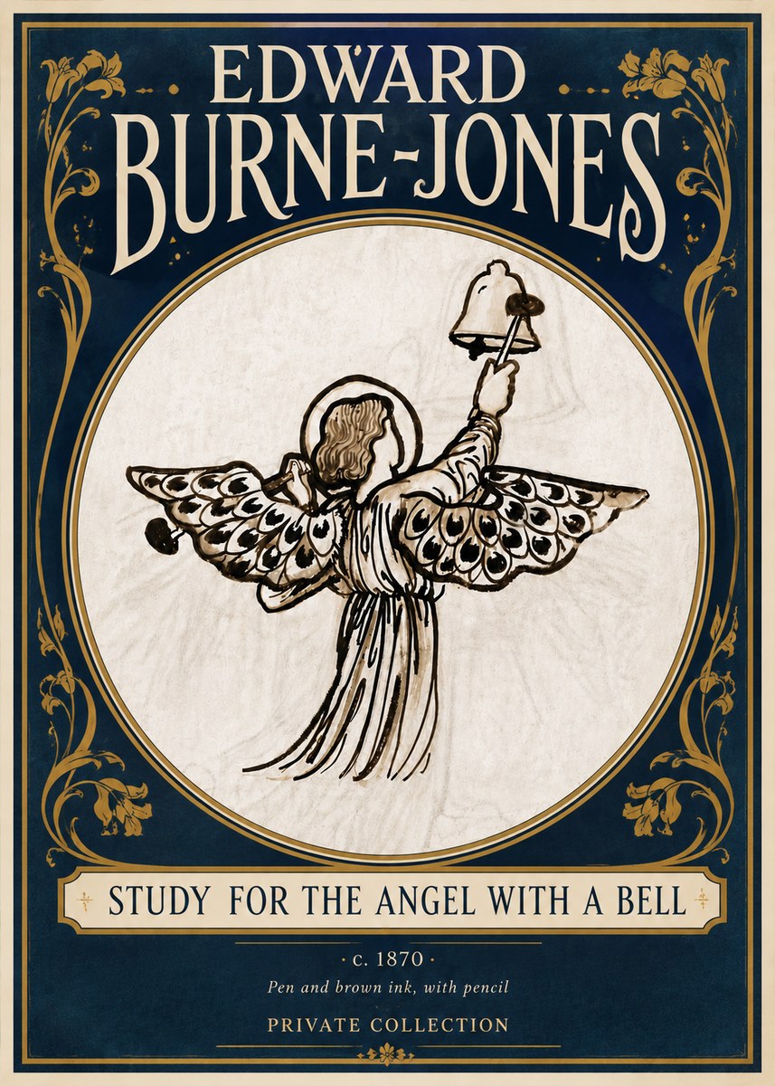Edward Burne-Jones Study for the Angel with a Bell No5 - Poster