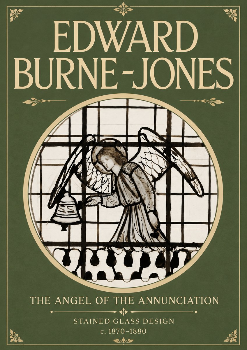 Edward Burne-Jones The Angel of the Annunciation (Stained Glass Design) No4 - Poster
